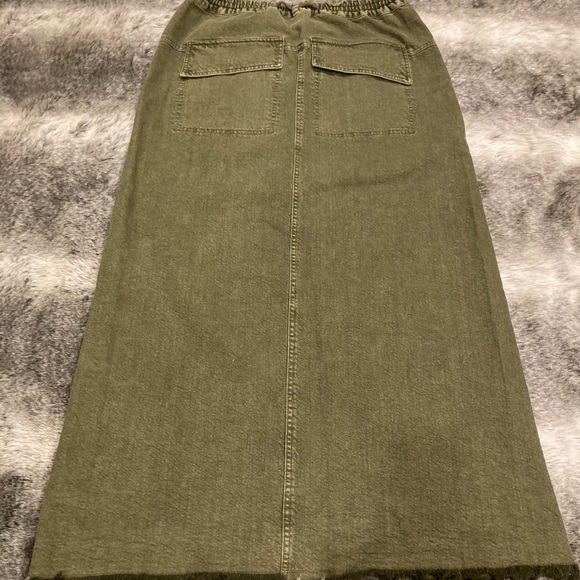 Olive Green Maxi Skirt - Picture 7 of 7